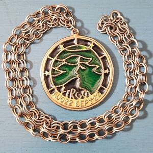 Vintage Virgo Pendant Necklace